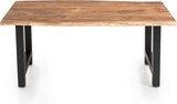 thumbnail of SalesFever Tischgruppe 160 x 85 cm | 5-tlg. | 35 mm Platte Akazie natur | H-Gestell Metall schwarz | 4 Stühle aus Samt | rose – schwarz