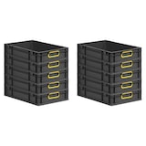 thumbnail of PROREGAL SparSet 10x Eurobox NextGen Color, HxBxT 12x40x60cm, 23 Liter, Griffe gelb zu, Schwarz, Eurobehälter, Transportbehälter