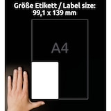 thumbnail of Avery Zweckform L4774REV-20 Wetterfeste Etiketten, ablösbar, 99,1 x 139 mm, 20 Bogen/80 Etiketten, weiß