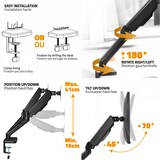thumbnail of Support double écran articulé MecaMounts Dual pour moniteur PC standard ou incurvé de 17" à 32"