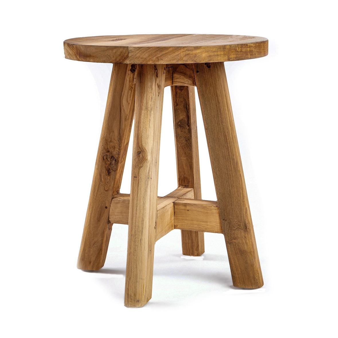 Bazar Bizar Tabouret en bois de teck 35x35x45 cm naturel