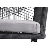thumbnail of 2er-Set Gartenstuhl HWC-O12, Outdoor Sitzpolster Aluminium Seilgeflecht Rope ~ anthrazit, Bezug grau