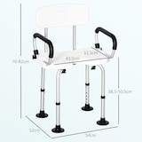 thumbnail of Silla ducha personas mayores silla para ducha taburete de ducha antideslizante con altura ajustable y apoyabrazos regulable carga 136 kg