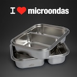 thumbnail of LACOR EcoInox - Lote de 3 Recipientes Rectangulares de 0.8L, 1.2L y 1.8L en Acero Inox. Apto Microondas