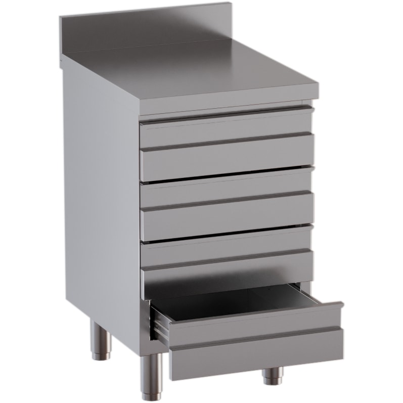 Schubladenschrank 4 Schubladen BxT 50x70cm mit Aufkantung