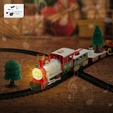 thumbnail of ECD Germany Weihnachtszug Set 22-teilig, batteriebetrieben mit Licht & Sound, Lokomotive, 3 Waggons & Schienen, Eisenbahn für Weihnachtsbaum, Kinder