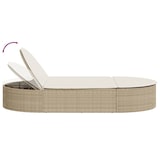 thumbnail of vidaXL Ligbed 2-persoons met kussens poly rattan beige
