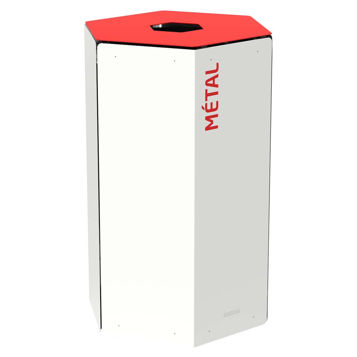 ROSSIGNOL Borne de tri avec seau 40L HEXATRI métal blanc