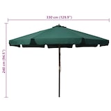 thumbnail of Parasol d'extérieur avec mât en bois 330 cm Vert Modèle Titan Horizon Élite