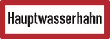 thumbnail of Feuerwehrschild, Hauptwasserhahn - DIN 4066 - 297x105x0.45 mm Aluminium geprägt