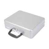 thumbnail of HMF 10016-09 Geldkassette abschließbar mit Münzzählbrett, Kasse mit Koffergriff, 30,5 x 24 x 8,5 cm, Silber