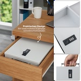 thumbnail of HMF 1413-07 Dokumentenkassette mit Zahlenschloss, DIN A4, 37,5 x 26,5 x 8 cm, Lichtgrau