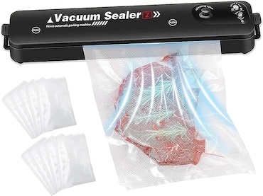 Selladora Para Envasar al Vacio, Maquina Envasadora para Alimentos Universal con 10 Bolsas de Sellado para Alimentos