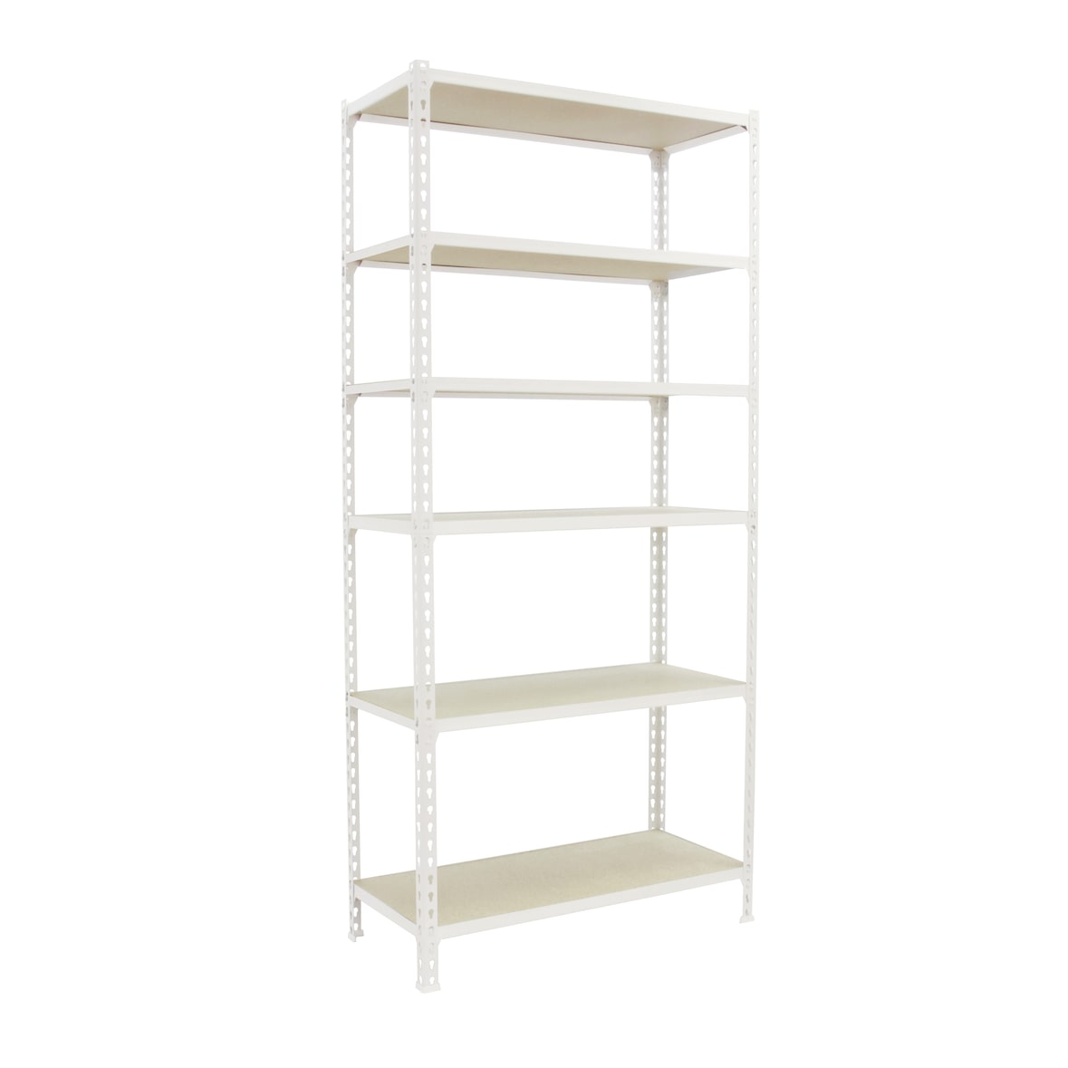 SimonRack Schwerlastregal 2500x1100x500 mm, 6 Ebenen, Holzböden, 200 kg Tragkraft pro Ebene, Weiss - Maderclick