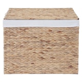 thumbnail of Wäschekorb HWC-C27, Wäschesammler Wäschesortierer Truhe, 2 Fächer Wasserhyazinthe 50x60x43cm 129l