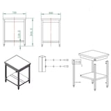thumbnail of Tavolo lavoro in acciaio inox con ripiano 70x60x85 cm
