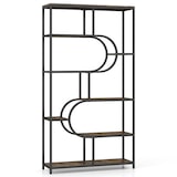 thumbnail of Helloshop26 - 8-stöckiges U-förmiges Bücherregal 95 x 30 x 175 cm modernes offenes Design rustikales braunes Metall 20_0017960