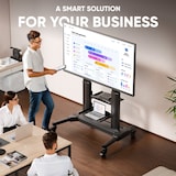 thumbnail of ONKRON Mobiler TV Ständer für 40-80 Zoll, bis 55 kg, höhenverstellbar, max. 700x400 VESA, mit Rollen, Schwarz TS2771-B