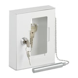 thumbnail of Relaxdays Notschlüsselkasten mit Glasscheibe, Hammer & Schlüssel, abschließbar, Metall, Notschlüsselbox, Notkasten, weiß