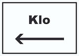 thumbnail of Klo Schild mit Text und Richtungspfeil links WC Toilette waagerecht A4 (210x297mm)