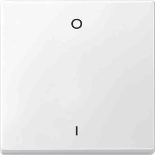 System M Wippe einteilig, Schalter/Taster, polarweiß, glänzend, Kennzeichen 0/1, geeignet für Bussystem-Tasterankopplung