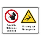 thumbnail of Schild I Hinweisschild Zutritt verboten, Absturzgefahr, Kunststoff, 420x297mm