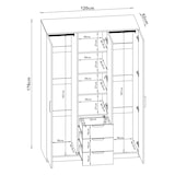 thumbnail of Helloshop26 - Guarda-roupa moderno para quarto peça de arrumação intemporal com 2 varões para pendurar roupa 4 prateleiras e 3 03_0006374