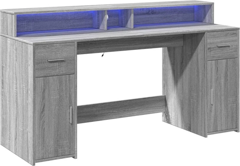 Bureau tafel werkplek computermeubel computerstudie en LED-verlichting ...