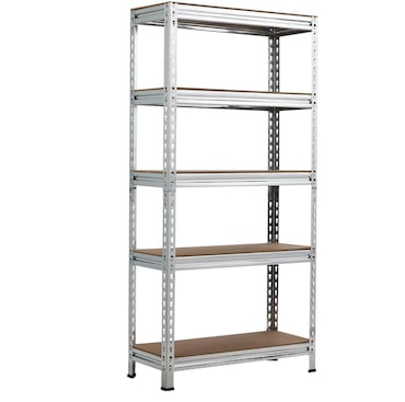 COSTWAY Prateleira de Armazenamento 150 x 75 x 30 cm, Prateleira de Metal Resistente para Porão com 5 Prateleiras Ajustáveis