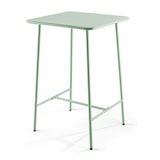 thumbnail of Set van bartafel en 2 hoge stoelen in saliegroen metaal - Oviala