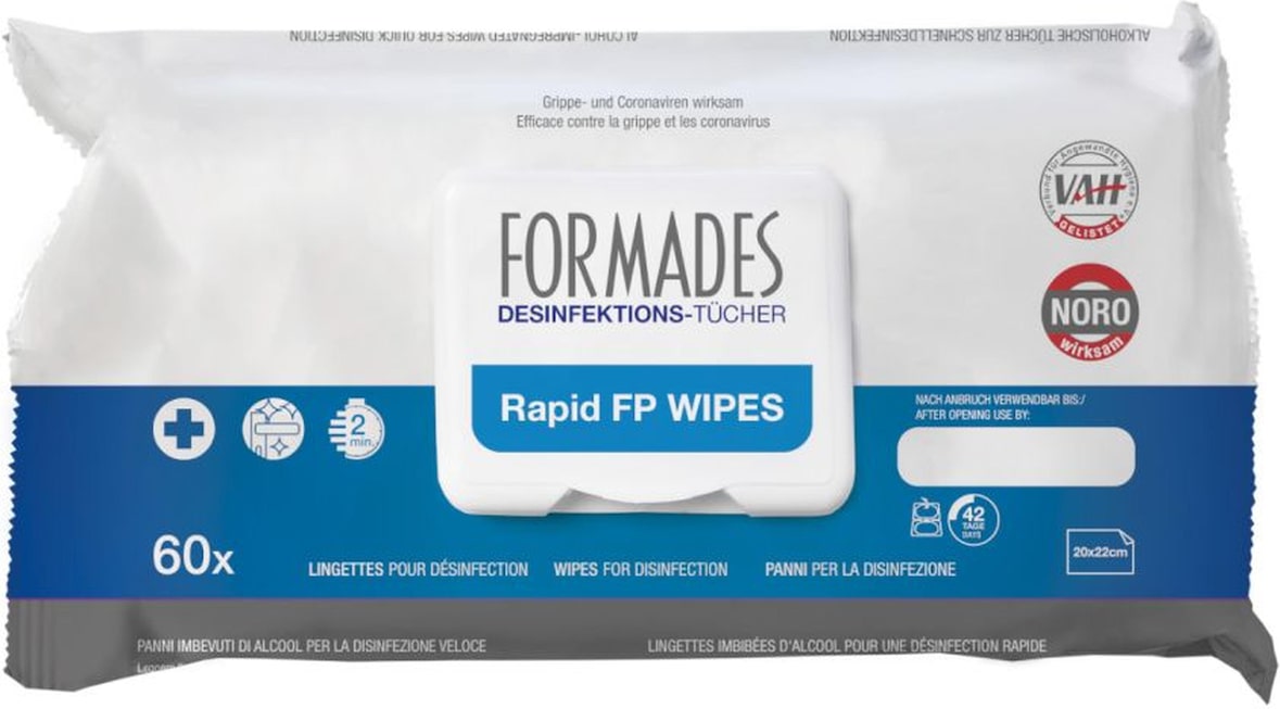 FORMADES Rapid FP Wipes - Desinfektionstücher - 9 x 60 Stück - 22 x 20 cm
