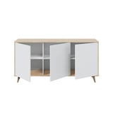 thumbnail of Dmora Credenza Arvada, Madia moderna a 3 ante e ripiani, Buffet da cucina, Buffet di design da soggiorno, 154x40h75 cm, Rovere e Bianco