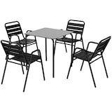 thumbnail of Vierkante tafels 80x80 cm in antraciet kleur. Stapelbaar horecameubilair voor binnen en buiten terras van bar, restaurant en horeca.