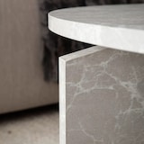 thumbnail of Couchtisch 60x60x33 cm Sandfarben Sofatisch in Stein-Optik Modern, Design Wohnzimmertisch Rund, Loungetisch Beige, Kaffeetisch Beistelltisch