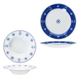 thumbnail of Ahoi 12tlg Tafelservice Porzellan 6 Pers Essteller Suppenteller Anker nautisch