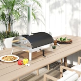 thumbnail of Outsunny mini horno de pizza exterior portátil horno de leña con piedra refractaria Ø33 cm termómetro y bandeja giratoria para terraza camping