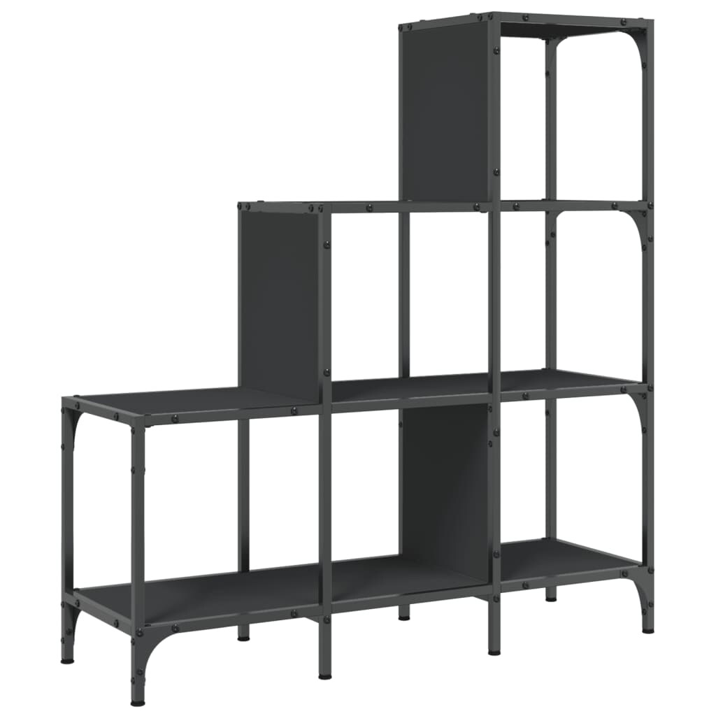 vidaXL Bücherregal Schwarz 92x30x102 cm Holzwerkstoff und Metall