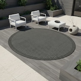 thumbnail of Balkonteppich Einfarbig Wetterfest Waschbar Strapazierfähig Terrasse Garten Rund Schwarz 160x160 cm – ORIANA von Kadima Design