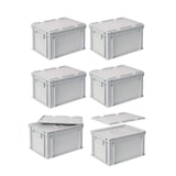 thumbnail of Set, 6x EPS Thermobox 10,4 Liter in Eurobox 400x300 mm grau mit Auflagedeckel