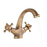 thumbnail of KLARWERK® EVA | Vintage Rubinetto Bagno Oro Ottone | Retro Acciaio Inox Rubinetto per Lavabo | Hotel Gastro Miscelatore 2 Attacchi Premium Gastro