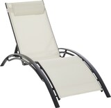 thumbnail of Outsunny Tumbona Reclinable con Respaldo Ajustable Reposacabezas Extraíble Aluminio Beige