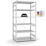 thumbnail of PROREGAL Fachbodenregal Stecksystem | Grundregal | HxBxT 250x130x80cm | 6 Ebenen | Fachlast 240 kg | Einseitig nutzbar | Lichtgrau