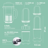 thumbnail of GOURMETmaxx Mr. Magic, 18-tlg. - mit Frischhaltedeckel - Shakes, Smoothies & Co.