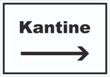thumbnail of Kantine Schild mit Text und Richtungspfeil rechts essen und trinken waagerecht A3 (297x420mm)