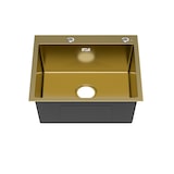thumbnail of Gasfrit - Keukenspoelbak met sifon voor opbouwmontage van roestvrij staal goudkleurig, 1 spoelbak, 540 x 490 x 200 mm