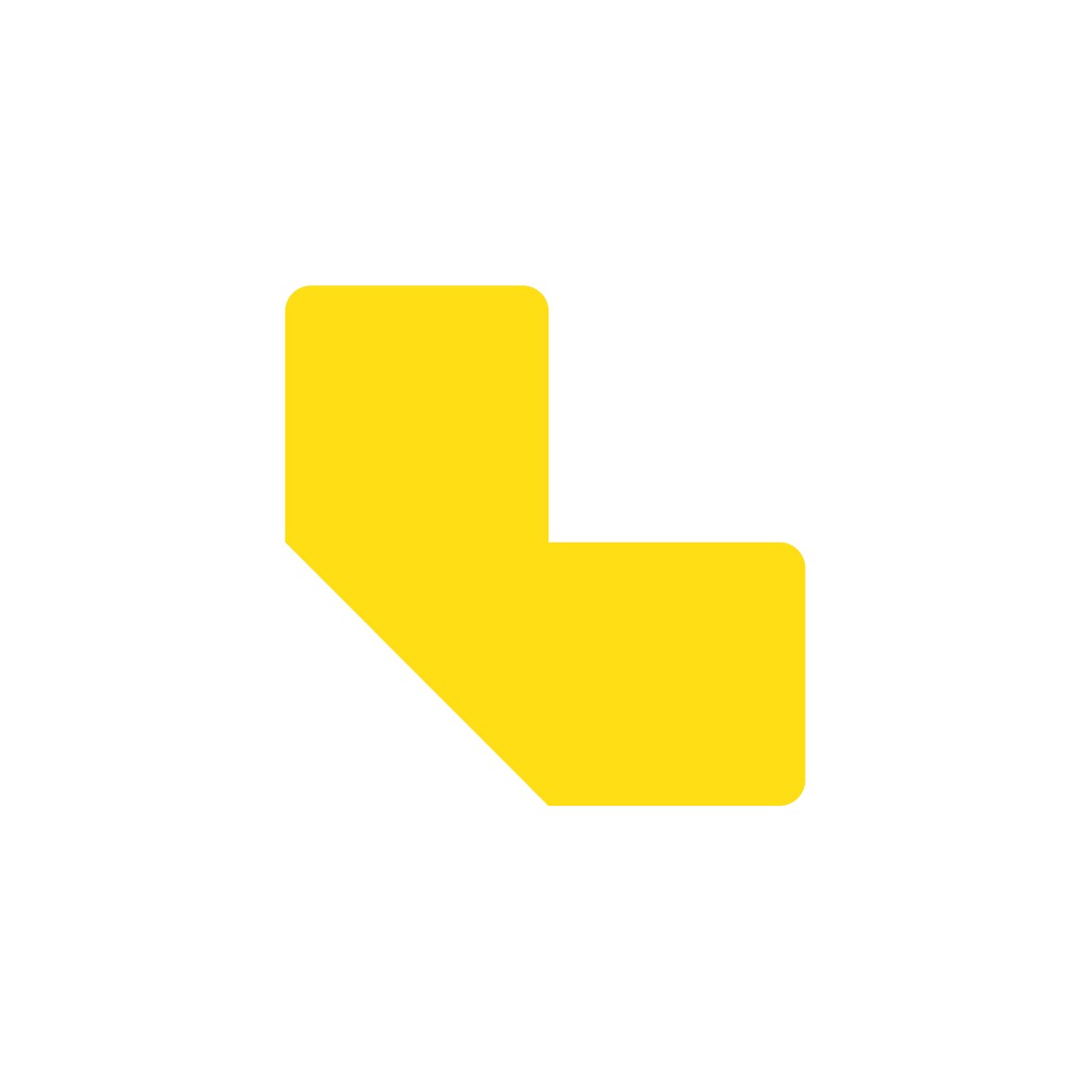 Tarifold confezione 10 sticker a L - 10x5 cm, giallo