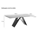 thumbnail of Esstisch Baumkante Massiv Akazie naturfarben 140 x 80 schwarz Butterfly-Gestell MICK