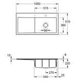 thumbnail of Villeroy&Boch Rechteckiges Spülbecken, Küchenspüle Subway Style 60 Almond CeramicPlus 1000x510mm, Unterschrankbreite 60 cm