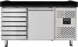 thumbnail of vaiotec Pizzakühltisch / 1-türig & 7 Schubladen "schwarz" inkl. Kühlaufsatz GN1/3, 1510 x 800 mm