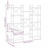 thumbnail of vidaXL Regal Grau Sonoma 156 x 25 x 167.5 cm Holzwerkstoff